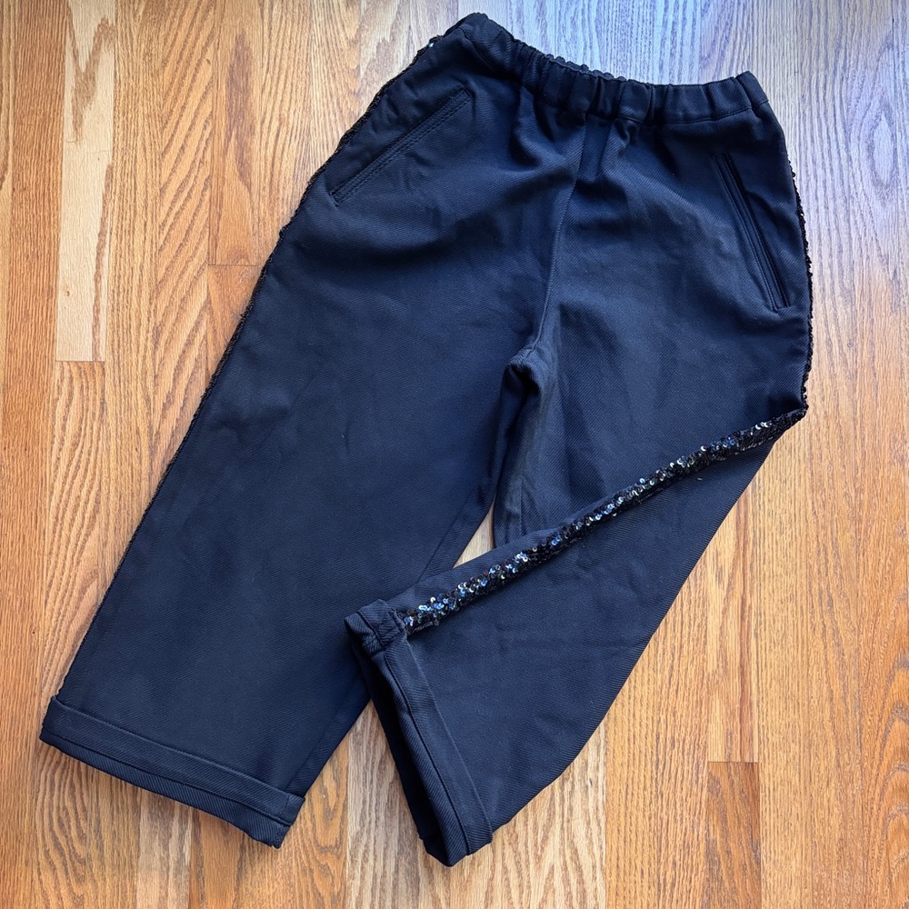 🖤 Vintage Comme des Garçons wide leg cropped black pants with sequin trim 🖤